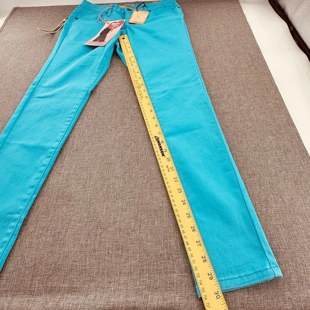 NEW! Hybrid & Company Skinny‎ Jeans Bum Lifter Turquoise 9 Cotton Blend Stretch - Picture 8 of 14